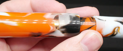 Orville - oversize - Pens By Pasquale orange resin - #6 nib