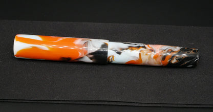 Orville - oversize - Pens By Pasquale orange resin - #6 nib