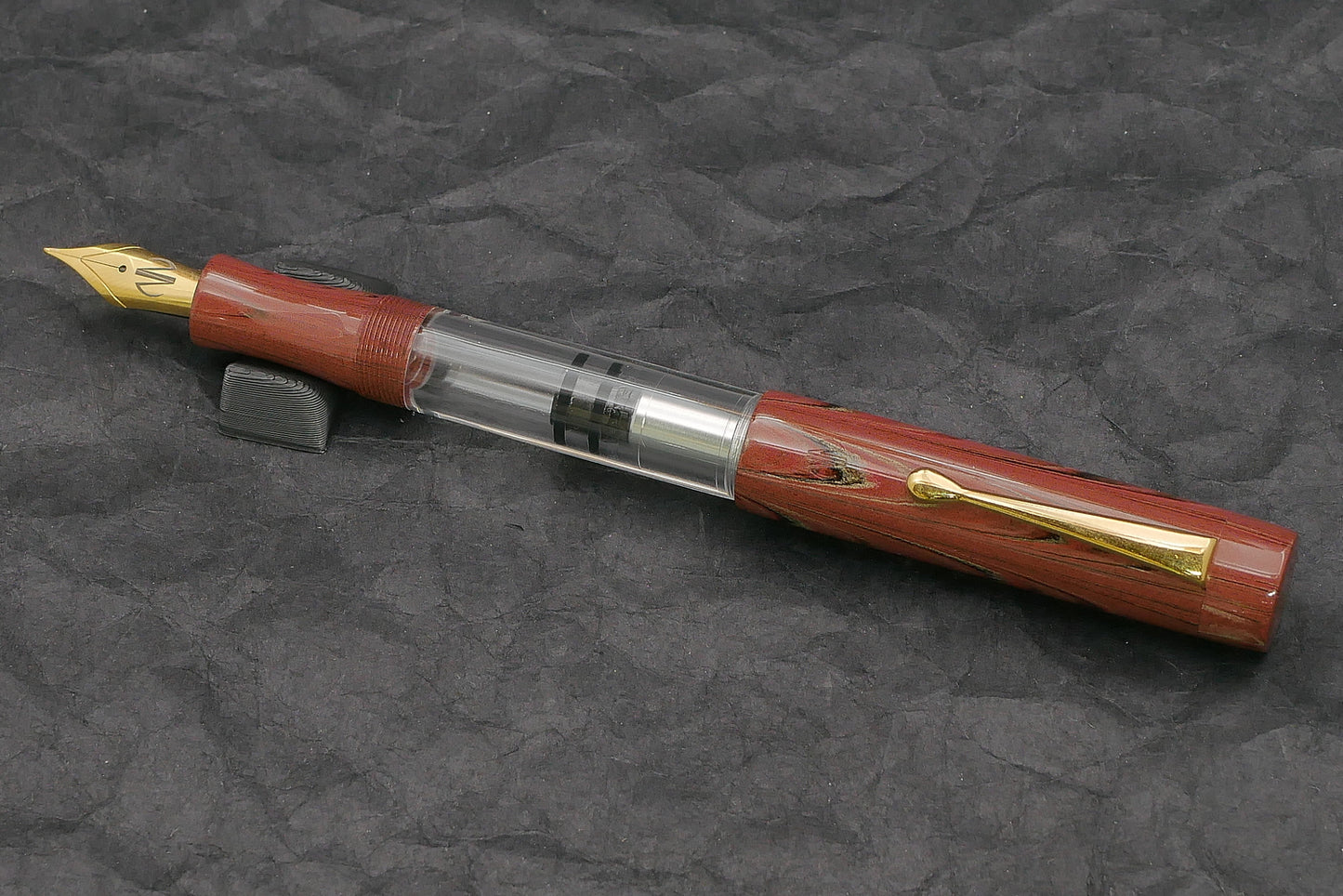 Orville - Medium - Nikko Autumn ebonite - clip - piston - #6 nib