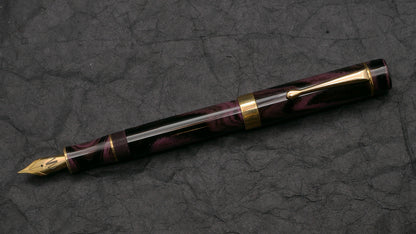 Orville - Medium - SEM Blackberry ebonite - brass trim - clip - #6 nib