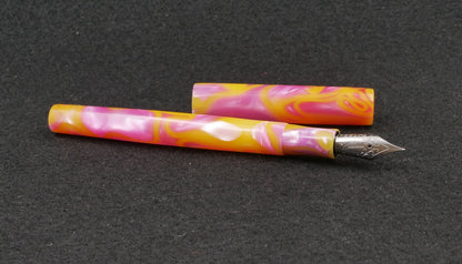 Orville - slim - Pink and Yellow Swirl acrylic - #6 nib