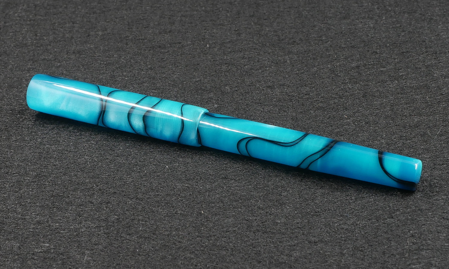Orville - slim - Teal & black swirls acrylic - #6 nib