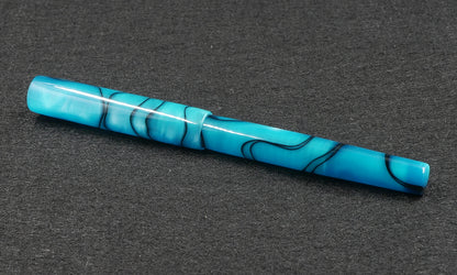 Orville - slim - Teal & black swirls acrylic - #6 nib