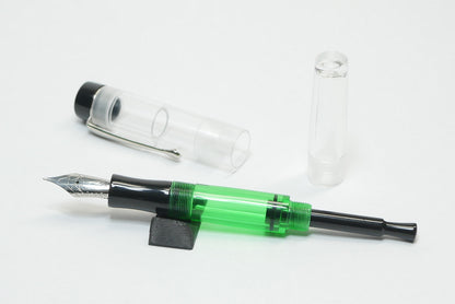 Orville - small - Solid Black, Clear, and Clear Green acrylics - Jowo #6 - Syringe fill