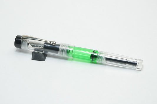 Orville - small - Solid Black, Clear, and Clear Green acrylics - Jowo #6 - Syringe fill