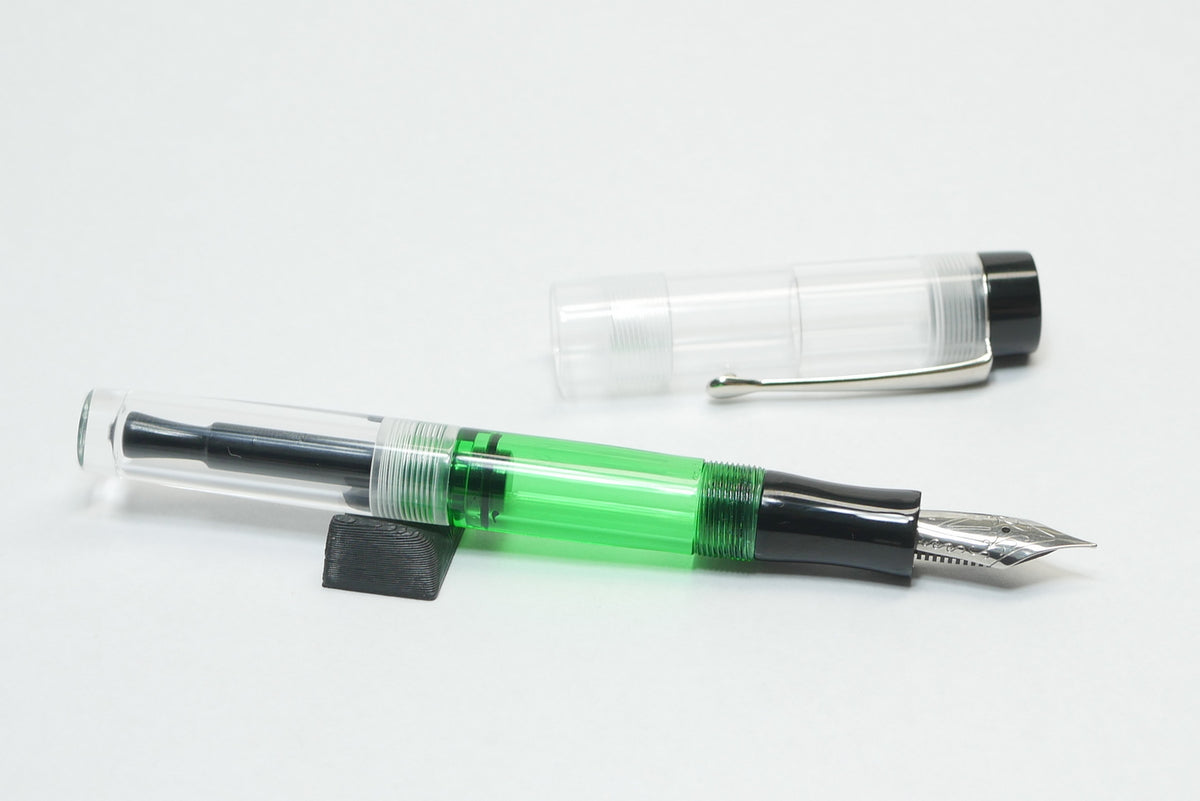 Orville - small - Solid Black, Clear, and Clear Green acrylics - Jowo #6 - Syringe fill