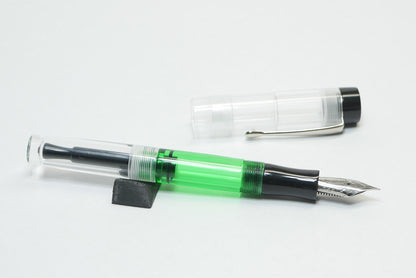 Orville - small - Solid Black, Clear, and Clear Green acrylics - Jowo #6 - Syringe fill