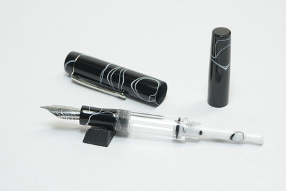 Orville - small - Pitch Black acrylic - Jowo #6 - Syringe fill