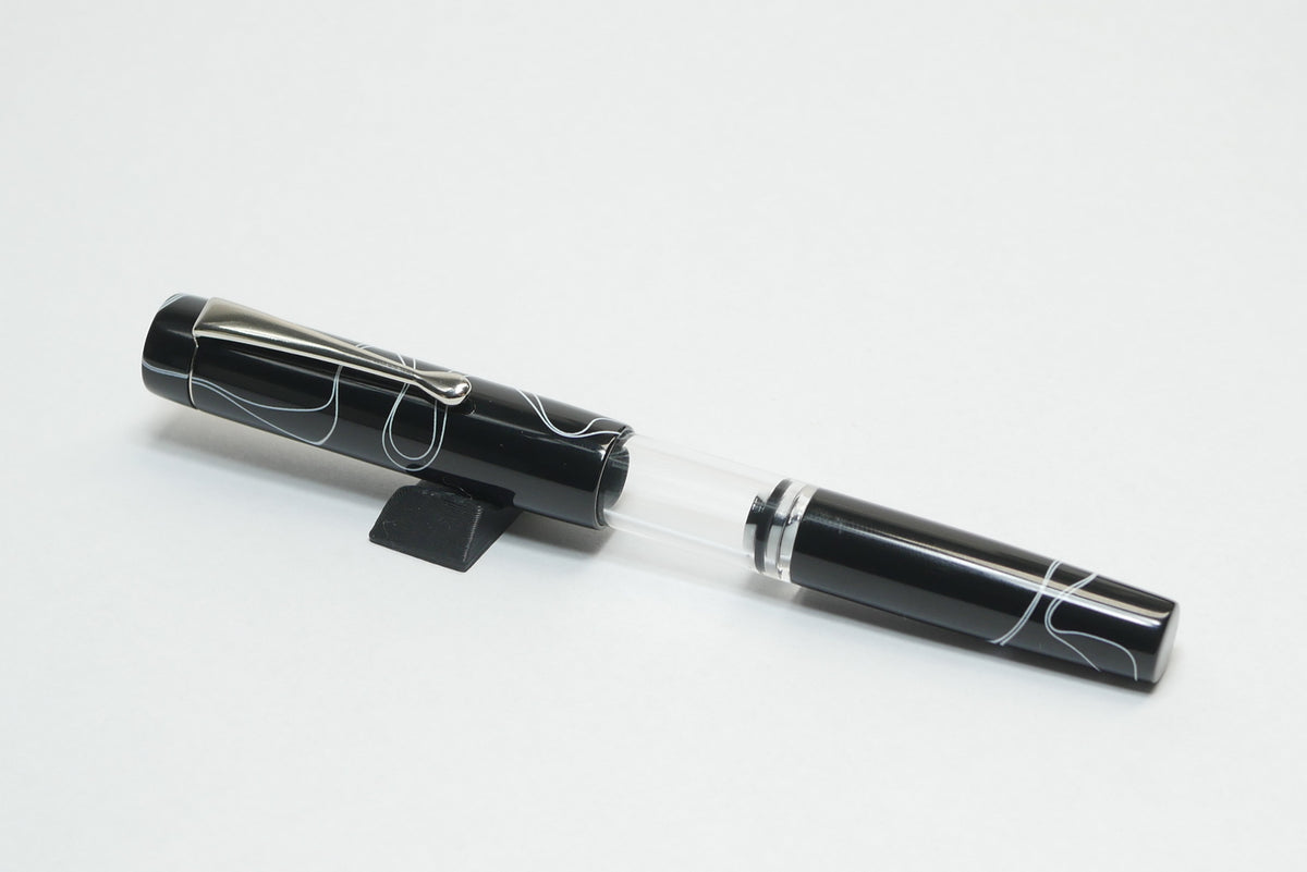 Orville - small - Pitch Black acrylic - Jowo #6 - Syringe fill