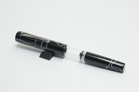 Orville - small - Pitch Black acrylic - Jowo #6 - Syringe fill