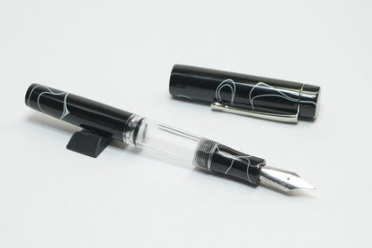 Orville - small - Pitch Black acrylic - Jowo #6 - Syringe fill