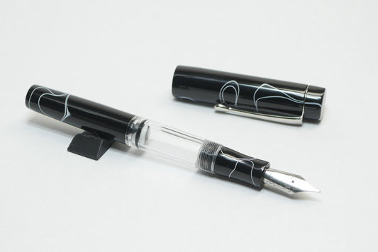 Orville - small - Pitch Black acrylic - Jowo #6 - Syringe fill
