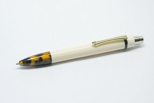 Preston Ballpoint - Ivory Bakelite and Tortoise Chunk acrylic
