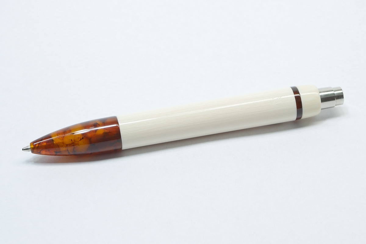 Preston Ballpoint - Thick - Ivory Bakelite and Tortoise Fleck acrylic