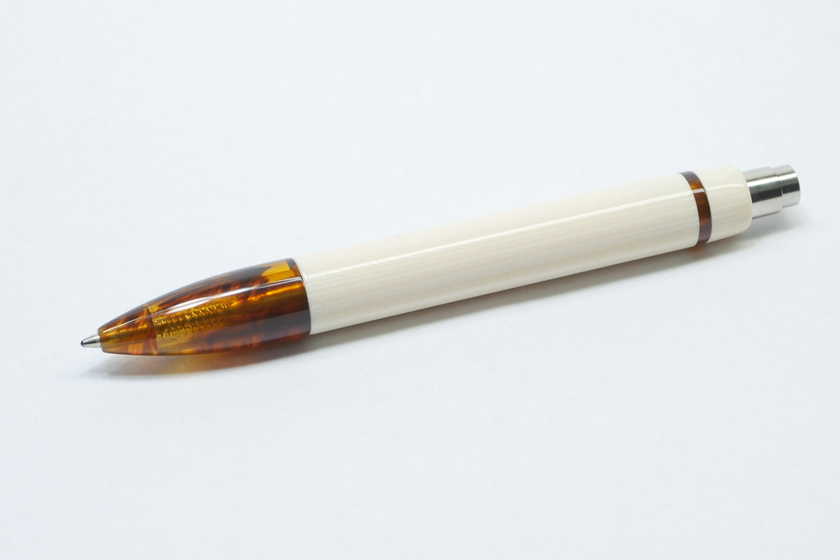 Preston Ballpoint - Thick - Ivory Bakelite and Tortoise Swirl acrylic