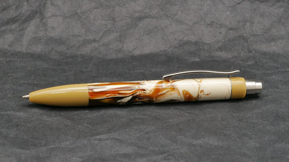 Preston Ballpoint - Beige and Carolina Pen Co Calico Koi resin - clip
