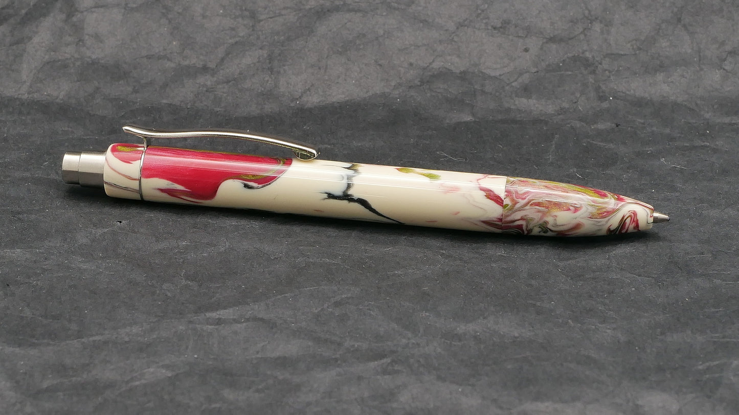 Preston Ballpoint - Carolina Pen Co Ivory Roses resin - clip