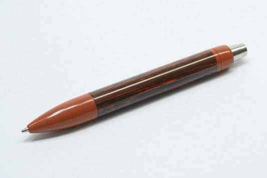 Preston Ballpoint - Thick - Vintage Orange wood grain and Nikko solid orange ebonites