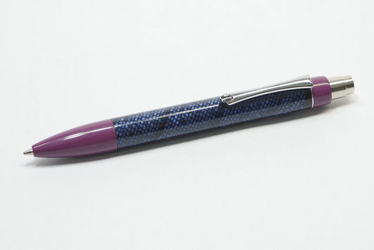 Preston Ballpoint - Vintage blue lizard celluloid and NYH Purple ebonite