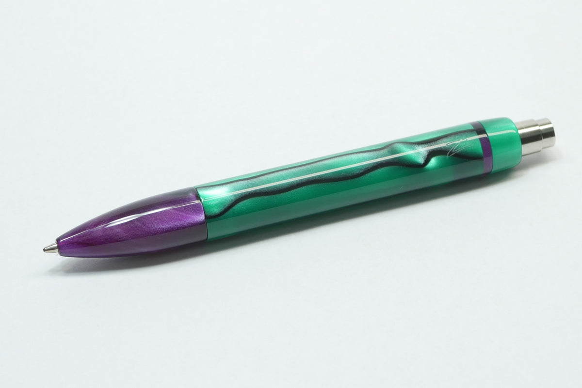 Preston Ballpoint - Thick - Purple and Green veined acrylics