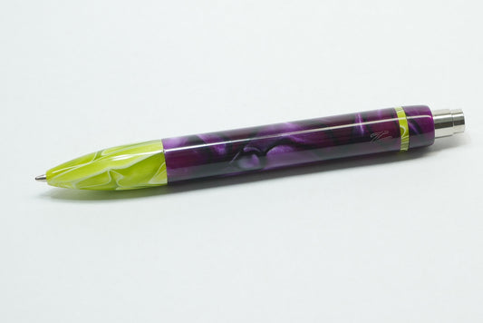 Preston Ballpoint - Thick - Purple and Yellow Green veined acrylics