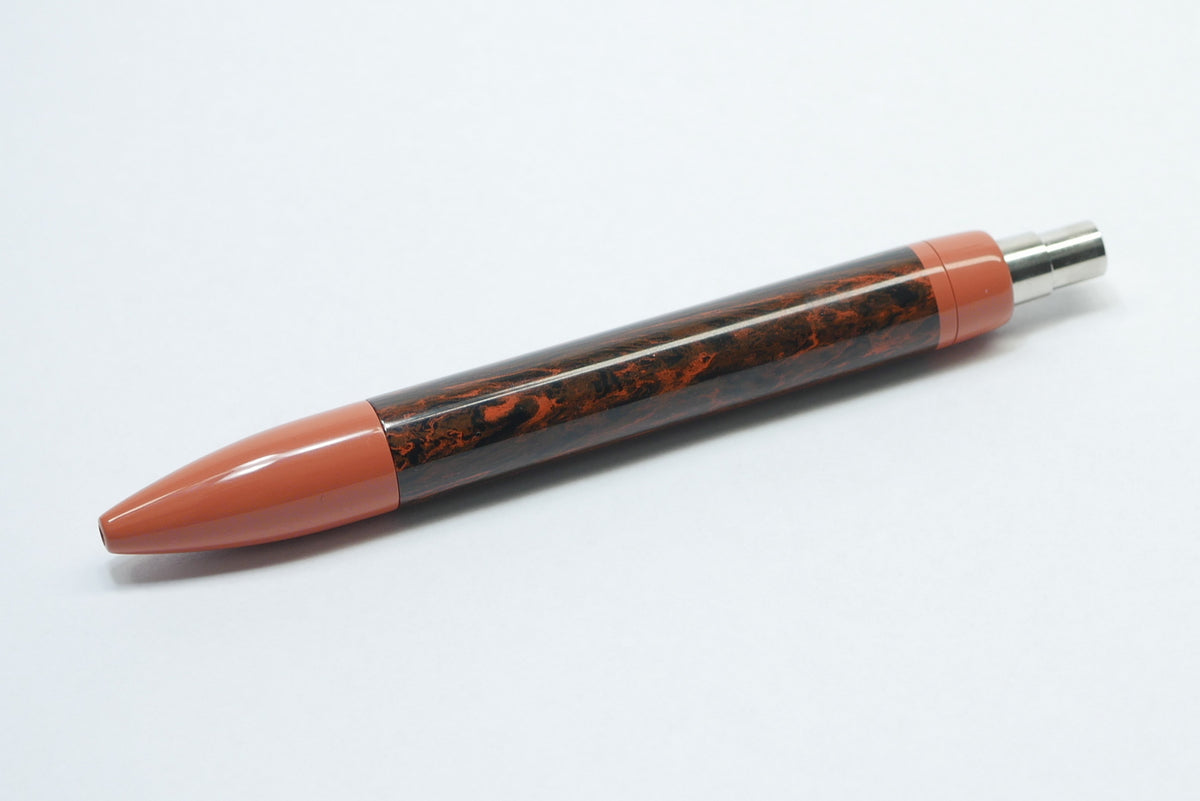 Preston Ballpoint - Thick - Vintage Orange wood grain and SEM Cumberland orange ebonites