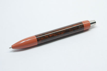 Preston Ballpoint - Thick - Vintage Orange wood grain and SEM Cumberland orange ebonites