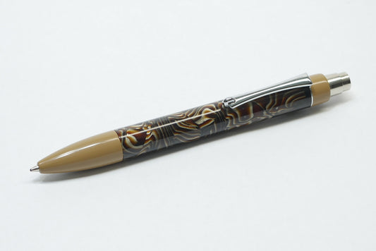 Preston Ballpoint - Vintage Whelk Shell Celluloid and SEM Sand ebonite