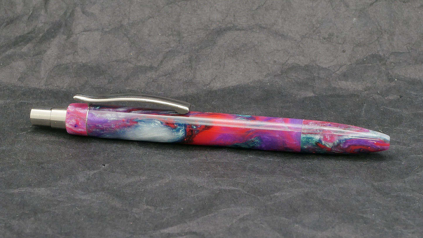 Preston Ballpoint - Starry Night Resins Arkansas Pink resin - clip