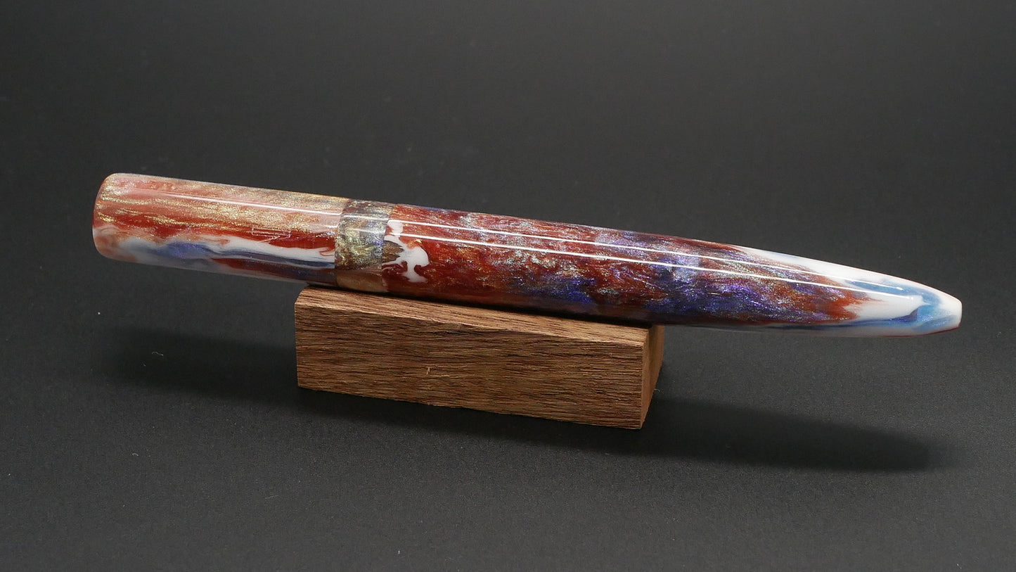 Preston fountain pen  - slim - Long - D Squared Renaissance resin - Jowo #6 nib