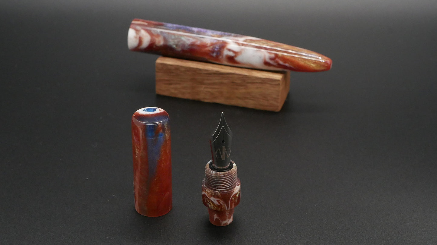 Preston fountain pen  - slim - Long - D Squared Renaissance resin - Jowo #6 nib