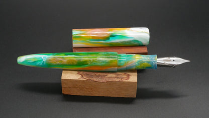 Preston fountain pen  - slim - Mid - D Squared Arts Kaleidoscope resin - Jowo #6 nib - Short carts only