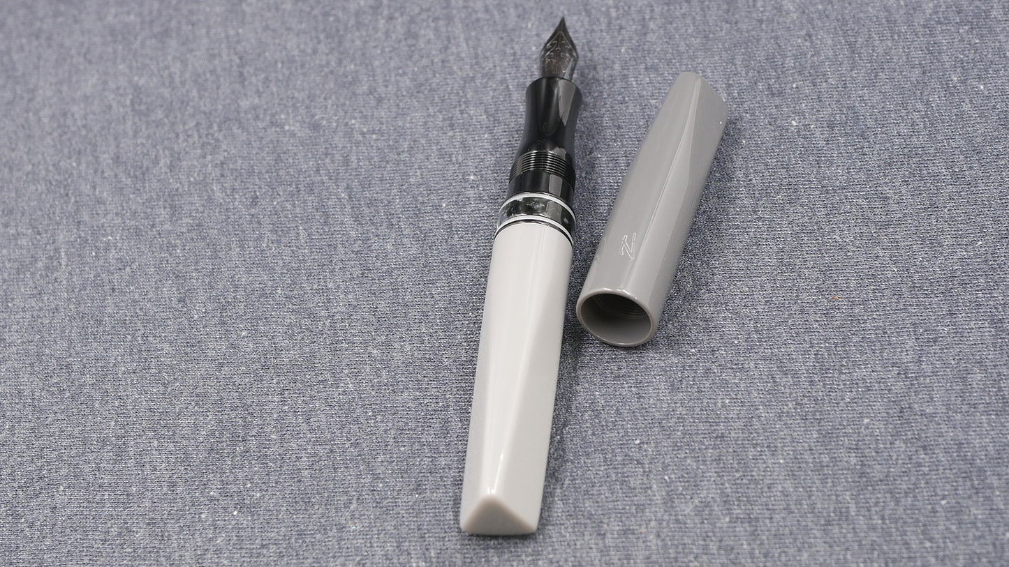 Prospector - Medium - Grayscale acrylics, Mazzuchelli ceblox ring - Jowo #6 nib