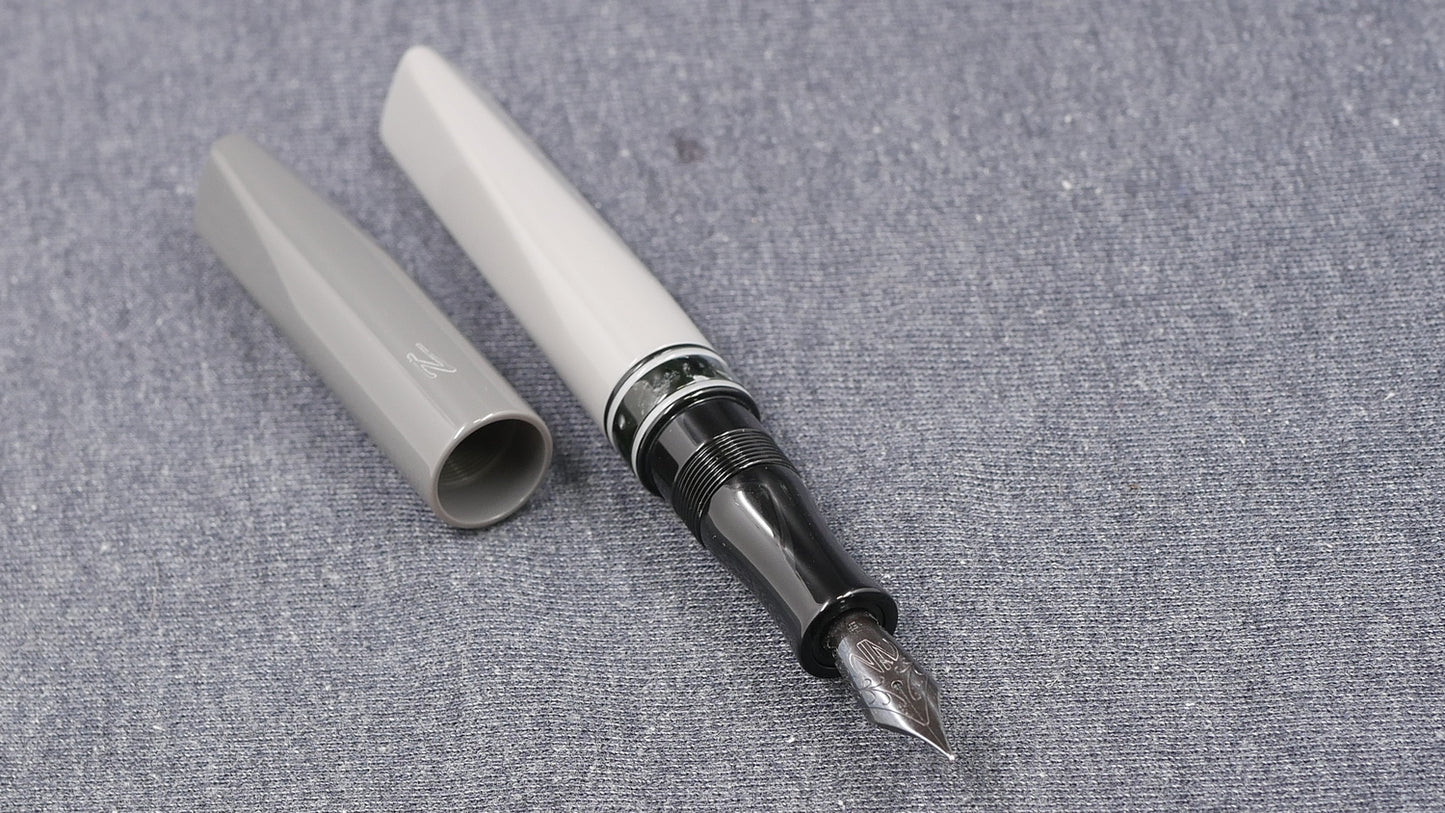 Prospector - Medium - Grayscale acrylics, Mazzuchelli ceblox ring - Jowo #6 nib
