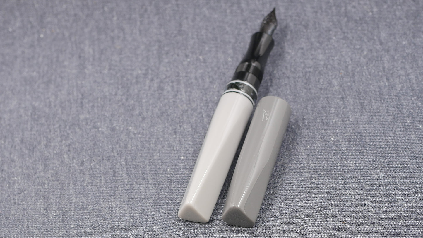 Prospector - Medium - Grayscale acrylics, Mazzuchelli ceblox ring - Jowo #6 nib