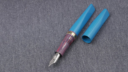 Prospector - Medium - SEM Petrol and NYH Purple ebonites, brass ring - Bock #8 or Jowo #6 nib