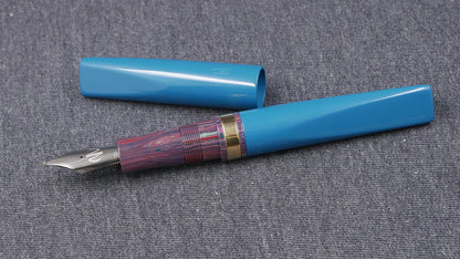 Prospector - Medium - SEM Petrol and NYH Purple ebonites, brass ring - Bock #8 or Jowo #6 nib