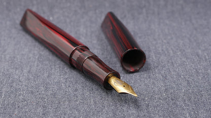 Prospector - Medium - NYH Red woodgrain ebonite - Jowo #6 nib