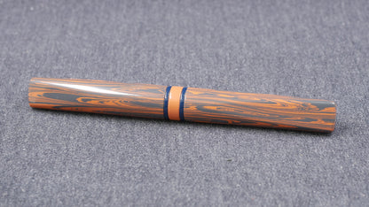 Prospector - Small - NYH Orange/blue gray ripple and blue ebonite - Jowo #6 nib