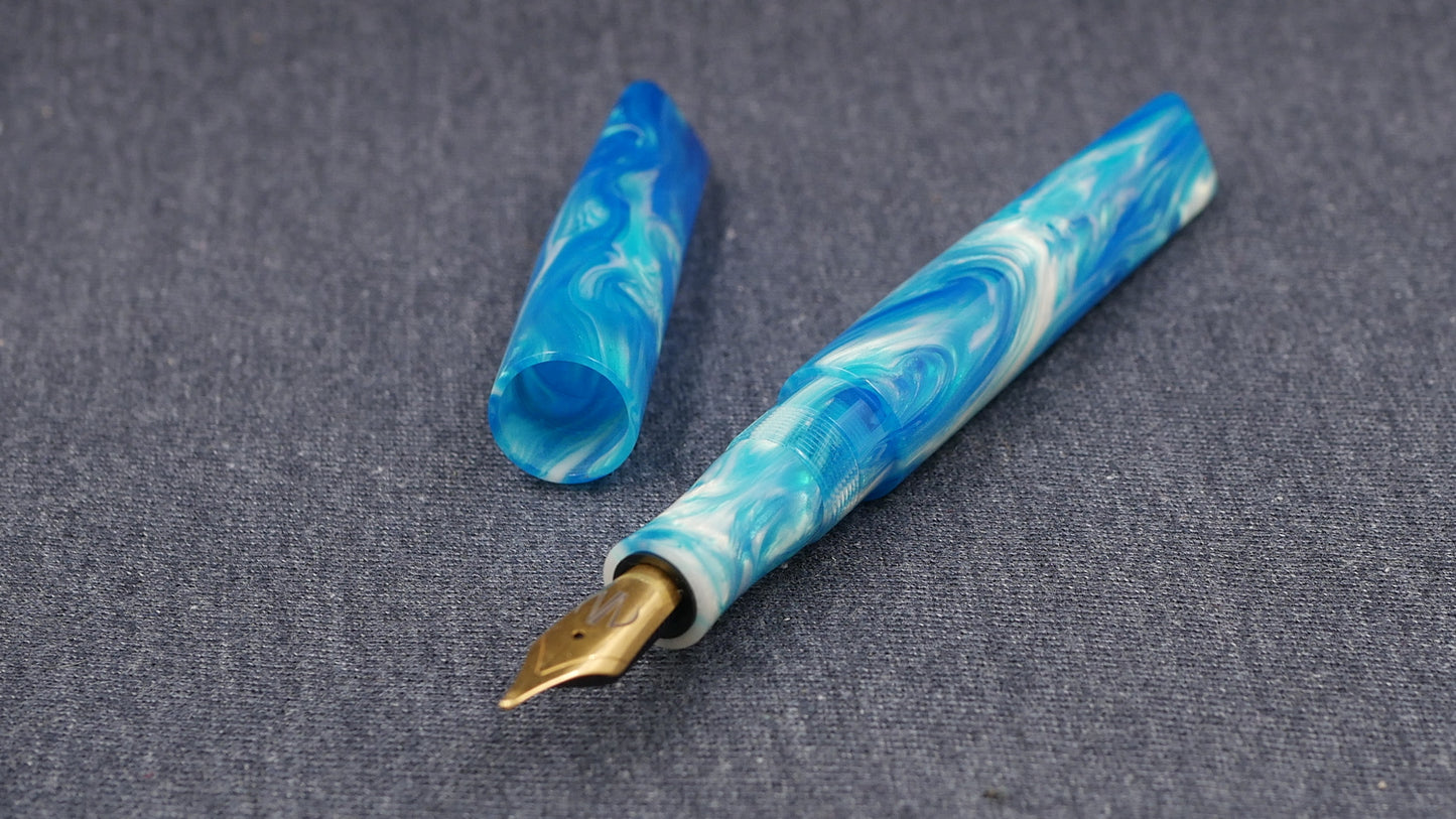 Prospector - Small - Carolina Pen Company Blue Wave resin - Jowo #6 nib