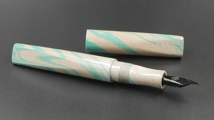 Prospector - Medium - Nikko Green and White ebonite - Jowo #6 nib