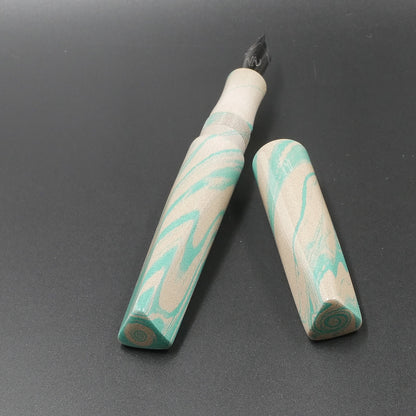 Prospector - Medium - Nikko Green and White ebonite - Jowo #6 nib