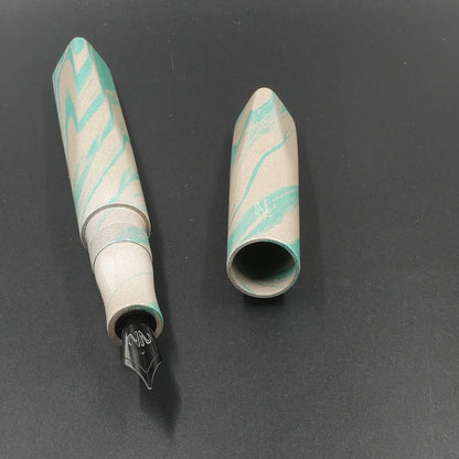 Prospector - Medium - Nikko Green and White ebonite - Jowo #6 nib