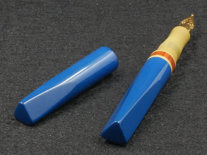 Prospector - Small - Nikko blue, SEM yellow, and NYH orange rippple ebonite - Jowo #6 nib