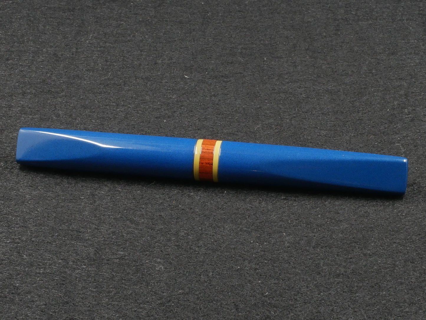 Prospector - Small - Nikko blue, SEM yellow, and NYH orange rippple ebonite - Jowo #6 nib