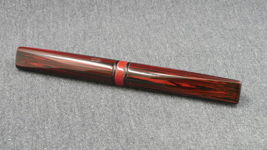 Prospector - Small - NYH red woodgrain, black adn red ebonites - Jowo #6 nib
