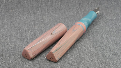 Prospector - Medium - NIKKO soft pink ripple, blue and pink ebonites- Jowo #6 nib