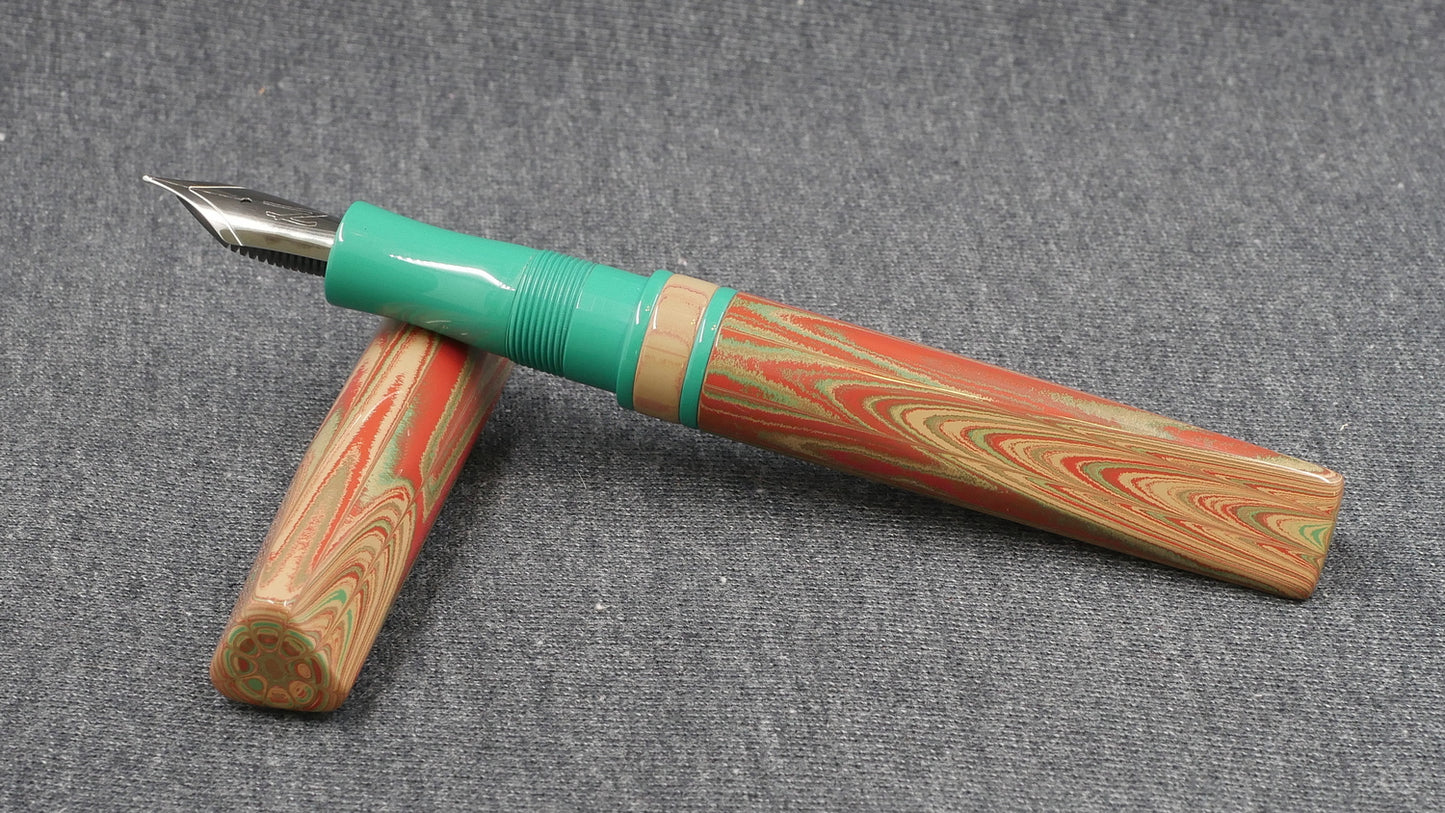 Prospector - Small - SEM candy and teal ebonites- Jowo #6 nib