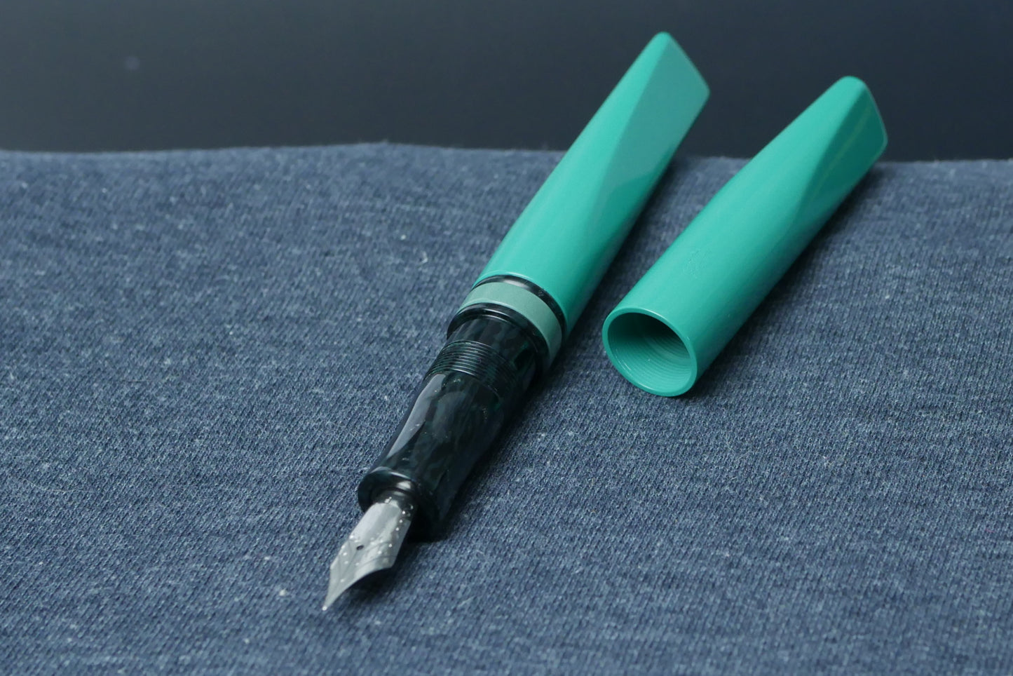 Prospector - Medium - SEM Teal and Dark Green mottled celluloid
