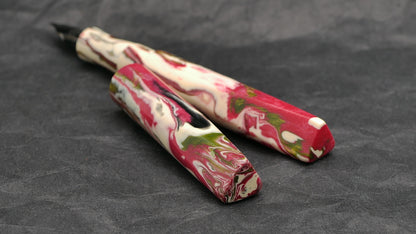 Prospector - Medium - Carolina Pen Co resin, Ivory Roses - #6 nib